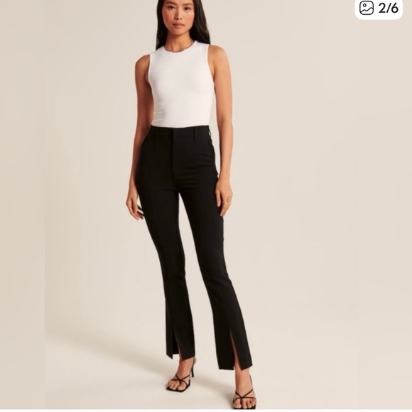 BNWT ABERCROMBIE & FITCH HIGH RISE BLACK PANTS SZ 27/4 - Picture 1 of 4